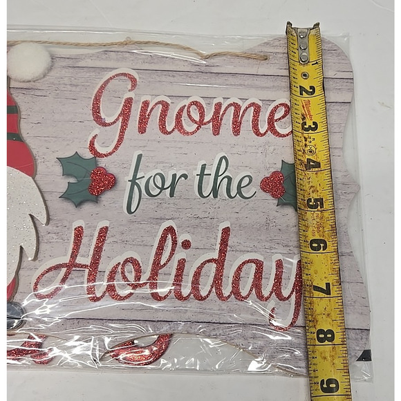 Christmas Gnome for the Holidays Hanging Sign Wall Decor + Ornament - Picture 6 of 6